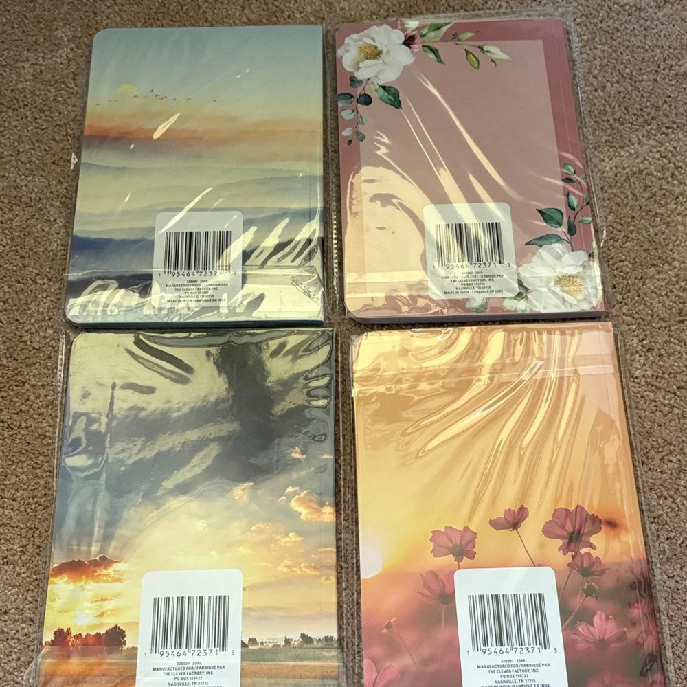 Christian Inspirational Four Journal Set - Gold, Pink, and Yellow